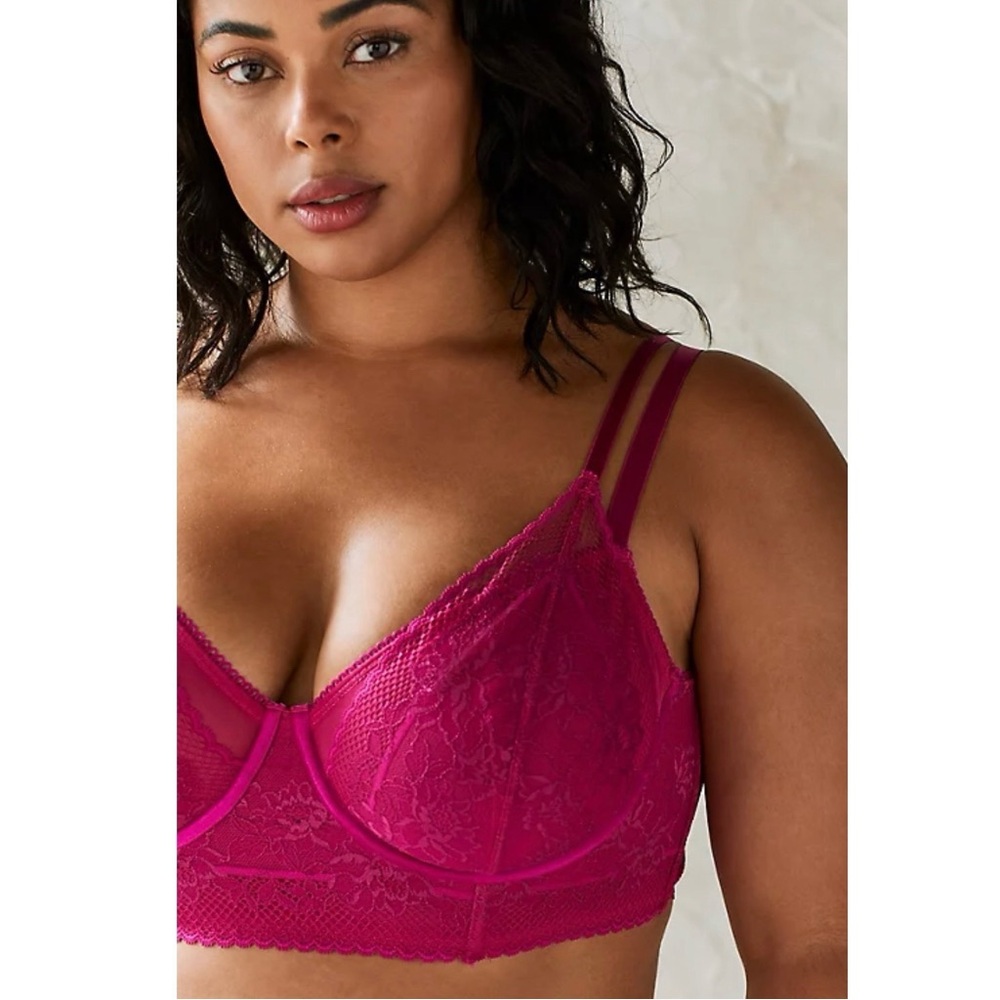 Torrid Women's Lace Bralette - Fuchsia NWT SZ 2X and 1X - Picture 3 of 11